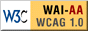 Símbolo que indica contido web conforme ao nivel AA da recomendación de accesibilidade web do W3C