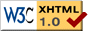 Símbolo que indica contido XHTML 1.0 válido